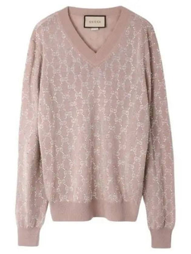 GG Crystal Wool Knit Top Pink - GUCCI - BALAAN 1