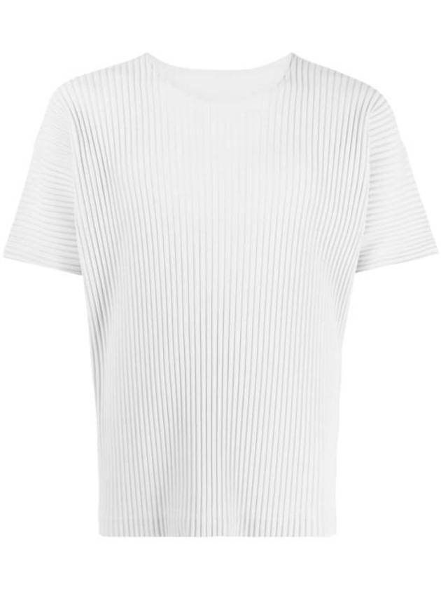 Pleated Fabric Short Sleeve T-Shirt Grey - ISSEY MIYAKE - BALAAN 1