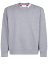 Men's 4 Bar Cotton Interlock Intarsia Mock Neck Sweatshirt Medium Grey - THOM BROWNE - BALAAN 1