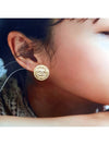 Crystal CC logo crest button gold earrings - CHANEL - BALAAN 6