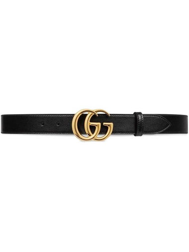 Men's GG Marmont Buckle Belt Black - GUCCI - BALAAN 1