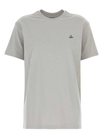 ORB Logo Cotton Short Sleeve T-Shirt Light Grey - VIVIENNE WESTWOOD - BALAAN 1