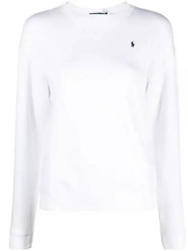 Embroidered Pony Logo Fleece Sweatshirt White - POLO RALPH LAUREN - BALAAN 2