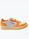 Men's Medalist Low Leather Sneakers Orange - AUTRY - BALAAN 2