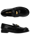 Brushed Leather Penny Loafers Black - MIU MIU - BALAAN 6