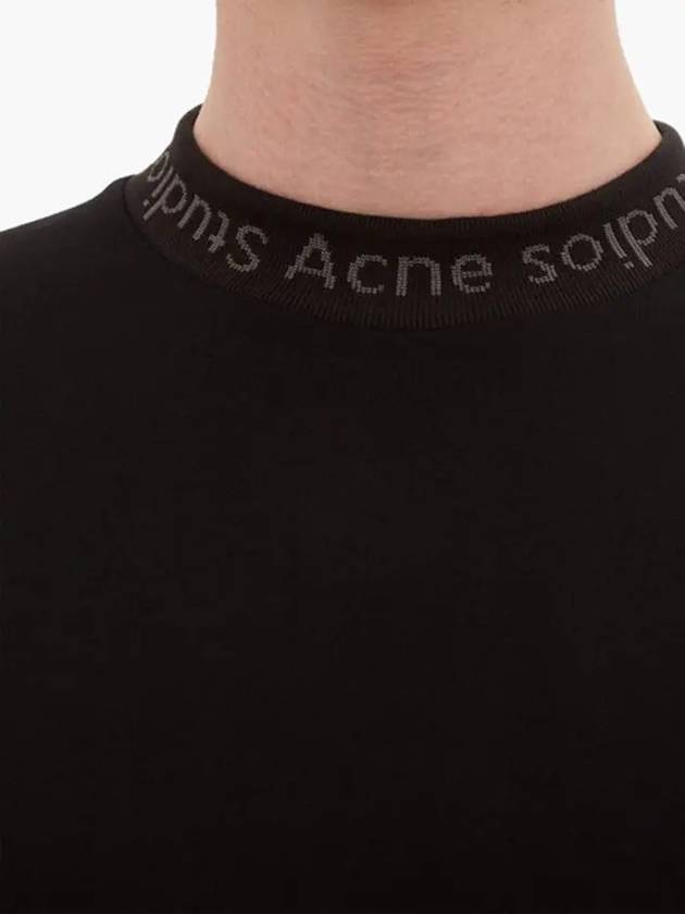 Neck Logo Long Sleeve T-Shirt Black - ACNE STUDIOS - BALAAN 5