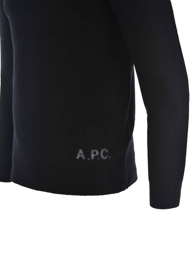 Logo Knitted Wool Turtleneck Black - A.P.C. - BALAAN 5