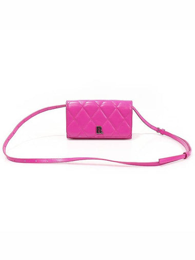 616367 Pink Calfskin Quilted Touch B Logo Phone Holder Cross Bag - BALENCIAGA - BALAAN 1