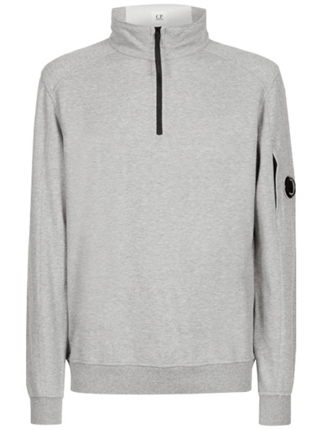 CP Company 12CMSS035A 002246G M93 Lens Wappen Fleece Half Zip Up Sweatshirt Melange Gray Men's Sweatshirt TJ - CP COMPANY - BALAAN 1