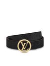 LV Circle Buckle Reversible Leather Belt Black Brown - LOUIS VUITTON - BALAAN.