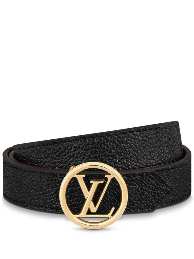 LV Circle Buckle Reversible Leather Belt Black Brown - LOUIS VUITTON - BALAAN.