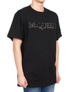 Girocolo Logo Short Sleeve T-Shirt Black - ALEXANDER MCQUEEN - BALAAN 4