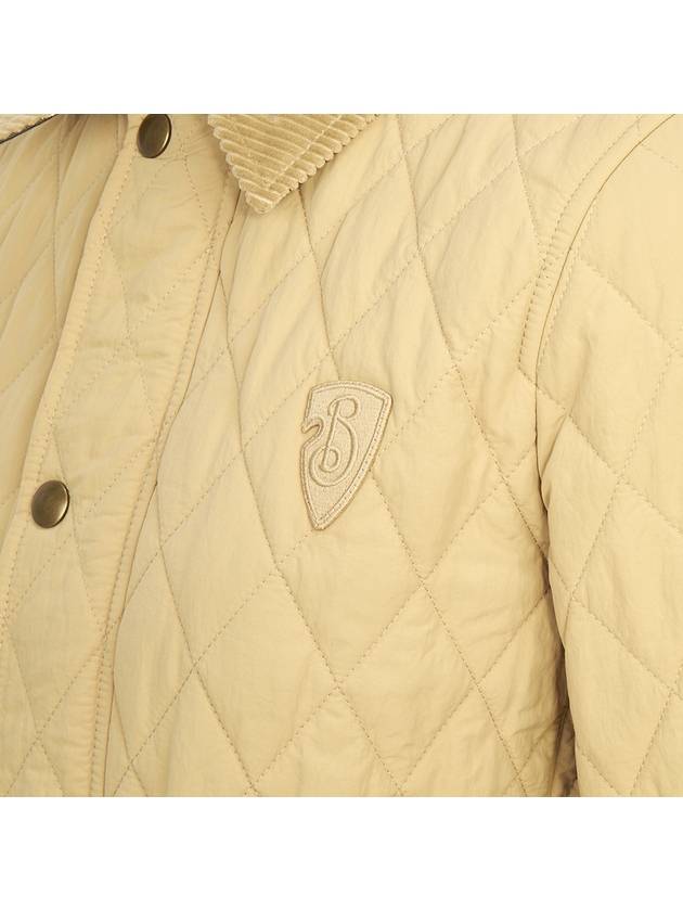 Applique B Shield Corduroy Collar Quilted Jacket Beige - BURBERRY - BALAAN 9