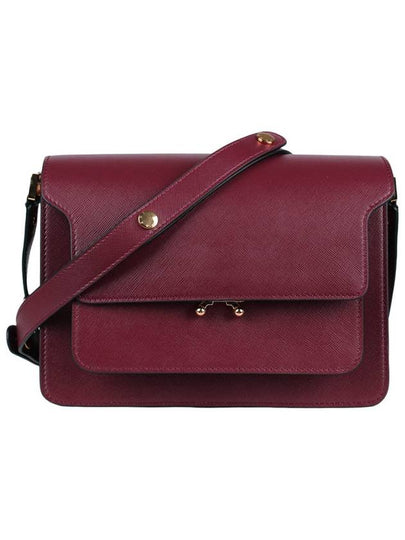 Saffiano Trunk Medium Shoulder Bag Burgundy - MARNI - BALAAN 2