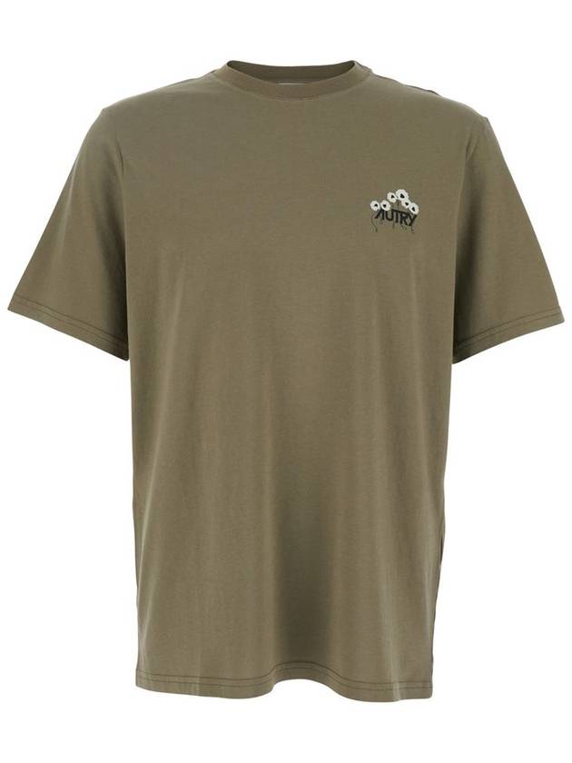 Green T-Shirt With Logo On The Front And Maxi Logo On The Back In Cotton Man - AUTRY - BALAAN 1