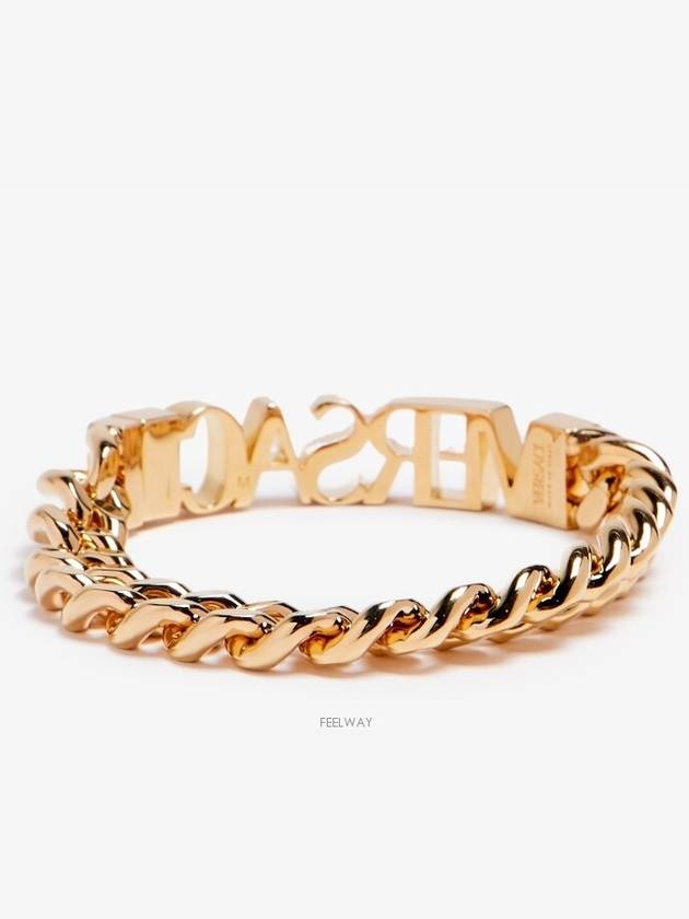 Lettering Logo Polished Bracelet Gold - VERSACE - BALAAN 4