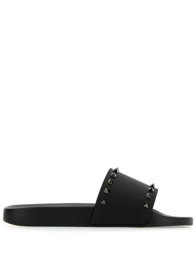 Rockstud Slippers Black - VALENTINO - BALAAN 2