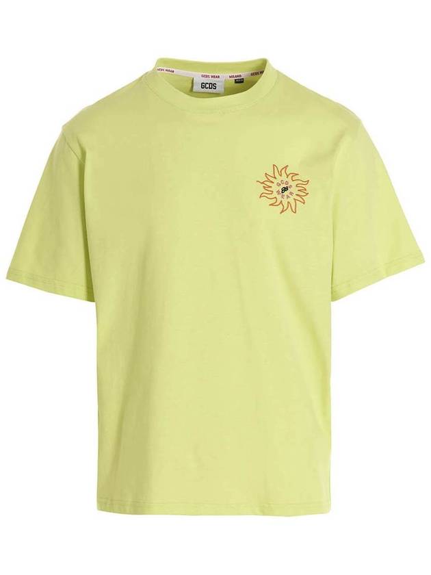 Men's Surfing Weirdo Printed Loose Short Sleeve T-Shirt Lime - GCDS - BALAAN 2