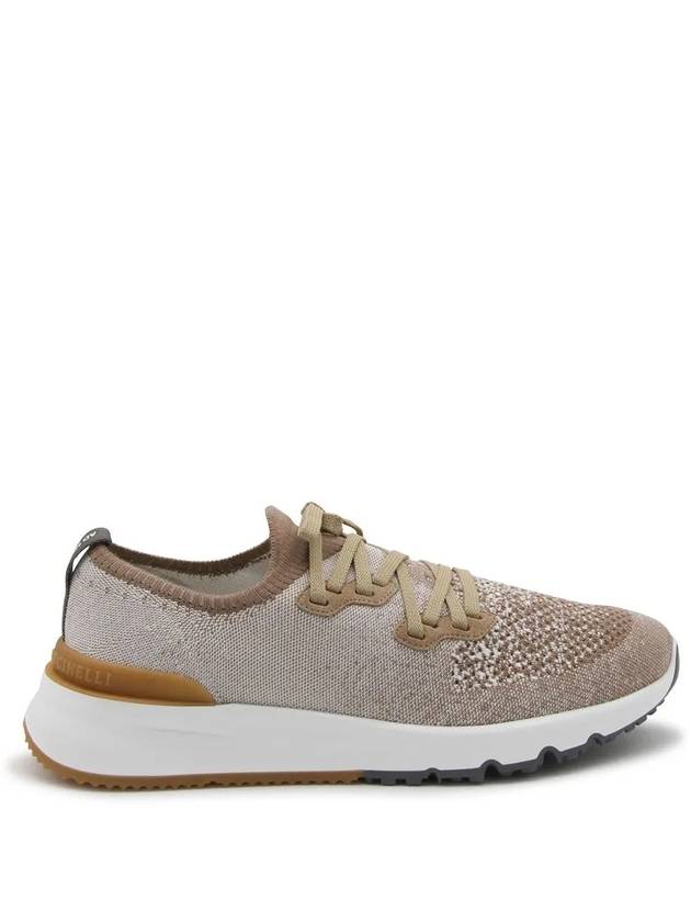 Stretch Knit Low Top Sneakers Brown - BRUNELLO CUCINELLI - BALAAN 2