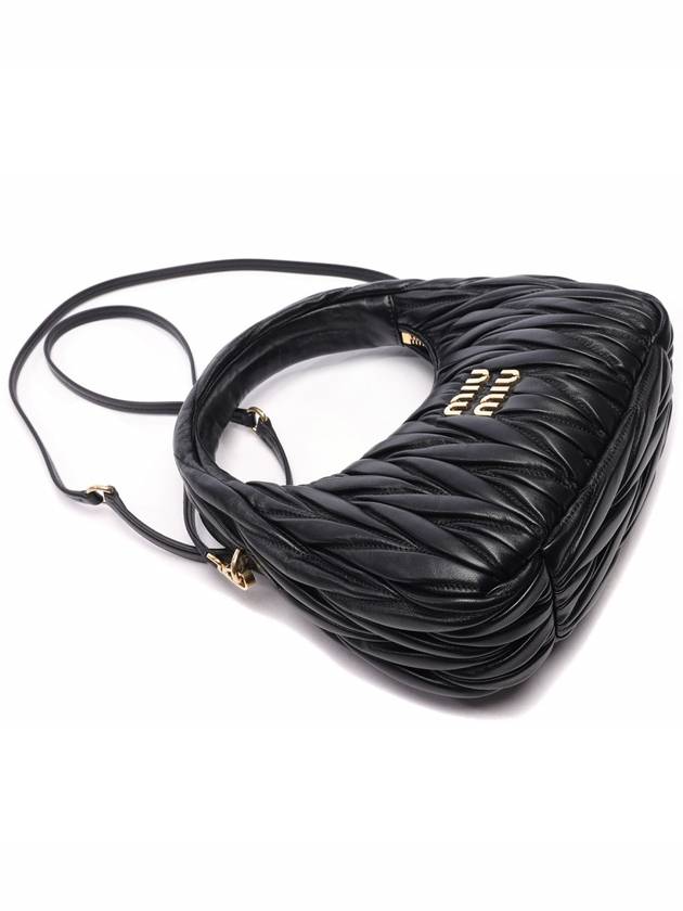 Wander Matelasse Nappa Leather Mini Hobo Tote Bag Black - MIU MIU - BALAAN 6