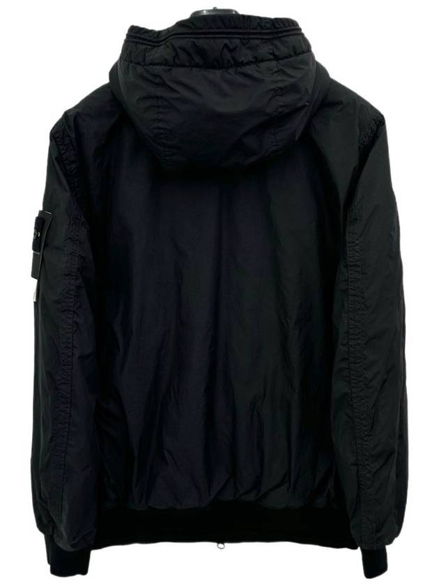 Men's Garment Dyed Crinkle Reps Recycled Nylon Primaloft TC Hooded Jacket Black - STONE ISLAND - BALAAN 3