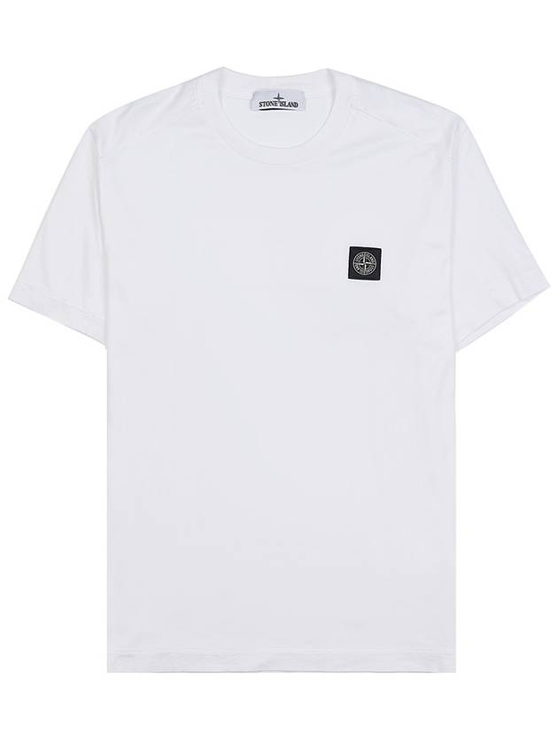 Slimfit Cotton Jersey Short Sleeve T-shirt White - STONE ISLAND - BALAAN 10