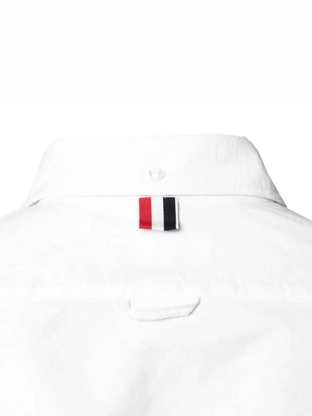 Oxford Grosgrain Placket Cotton Long Sleeve Shirt White - THOM BROWNE - BALAAN 5