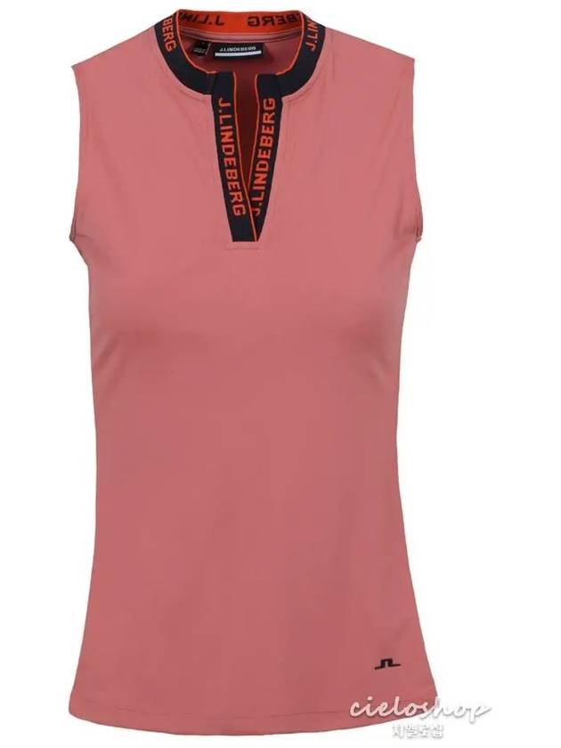 Reya Sleeveless Women s Golf T shirt Rose GWJT05393 - J.LINDEBERG - BALAAN 1