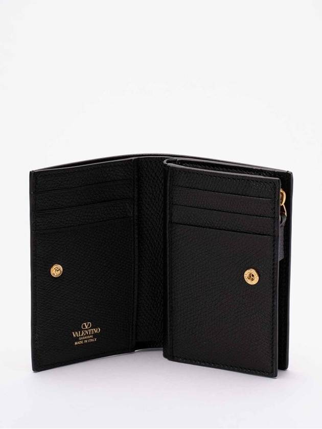 Garavani V Logo Signature Half Wallet Black - VALENTINO - BALAAN 4