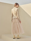 4th Emery volume tulle A-line skirt beige - ARIFF - BALAAN 3