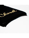 22A Logo Cashmere Muffler Black AA8312 - CHANEL - BALAAN 8