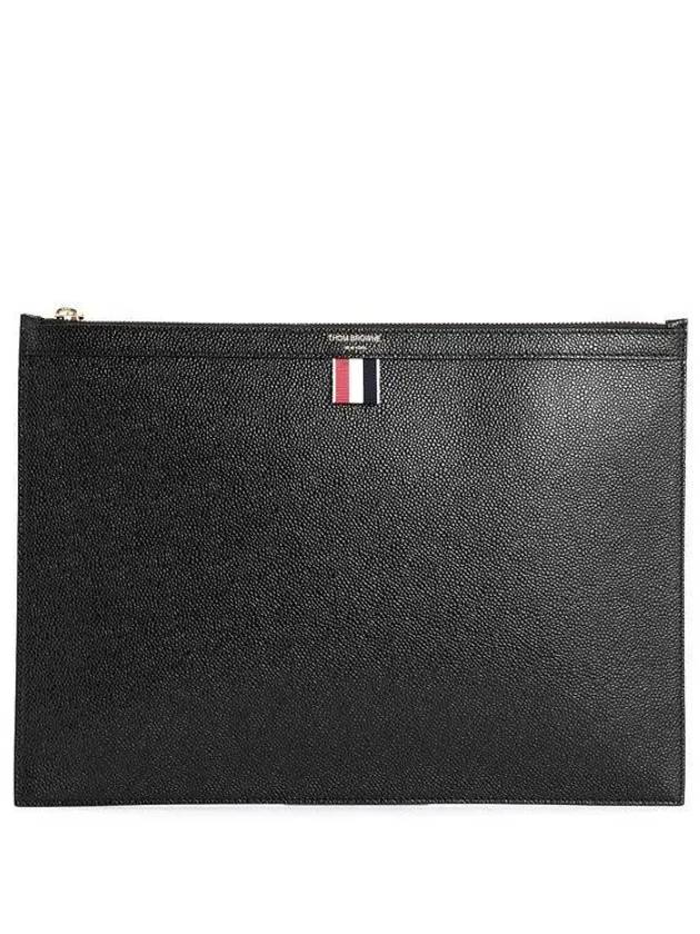 Medium Document Holder Clutch Bag Black - THOM BROWNE - BALAAN 2