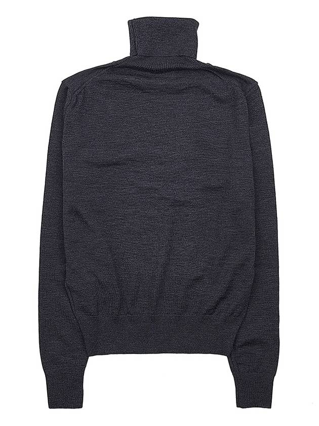 Heart Logo Wool Turtleneck Grey - AMI - BALAAN 3