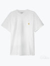 Men's Chase Mini Embroid Logo Short Sleeve T-Shirt White - CARHARTT WIP - BALAAN 2