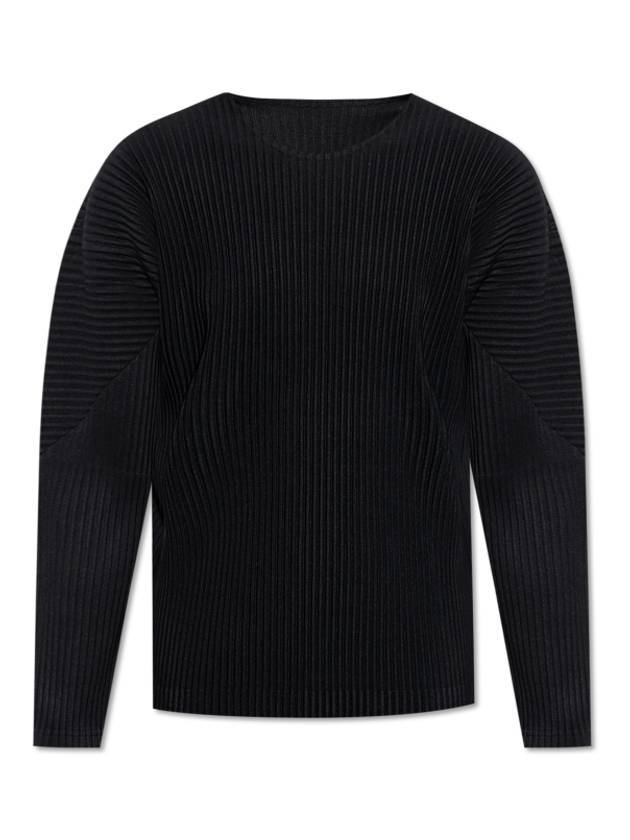 Homme Pliss Issey Miyake Sweater HP49JK421 15 BLACK - ISSEY MIYAKE - BALAAN 1