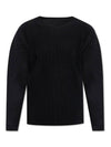 Pleated Knit Top Black - ISSEY MIYAKE - BALAAN 1