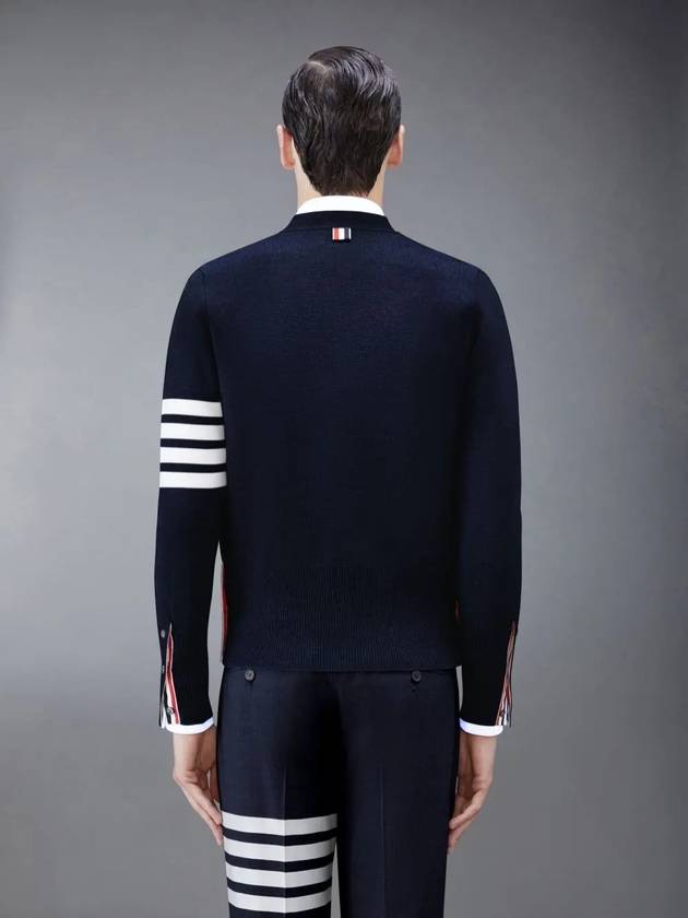 Milano Stitch 4 Bar Cardigan Navy - THOM BROWNE - BALAAN 5