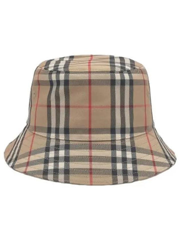 Vintage Check Technical Cotton Bucket Hat Archive Beige - BURBERRY - BALAAN 1