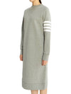 Classic Loopback 4-Bar Sweater Midi Dress Light Grey - THOM BROWNE - BALAAN 3