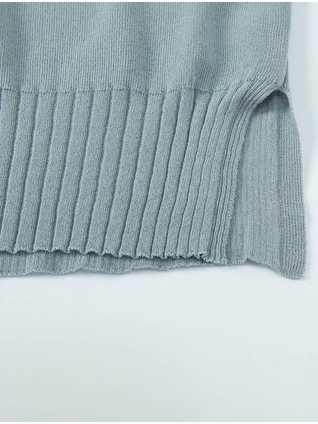 half sleeve hooded knit top slate blue - CALLAITE - BALAAN 5