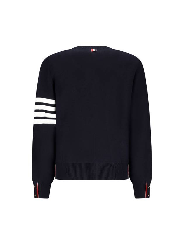 4 Bar Armband Milano Stitch Knit Top Navy - THOM BROWNE - BALAAN 3