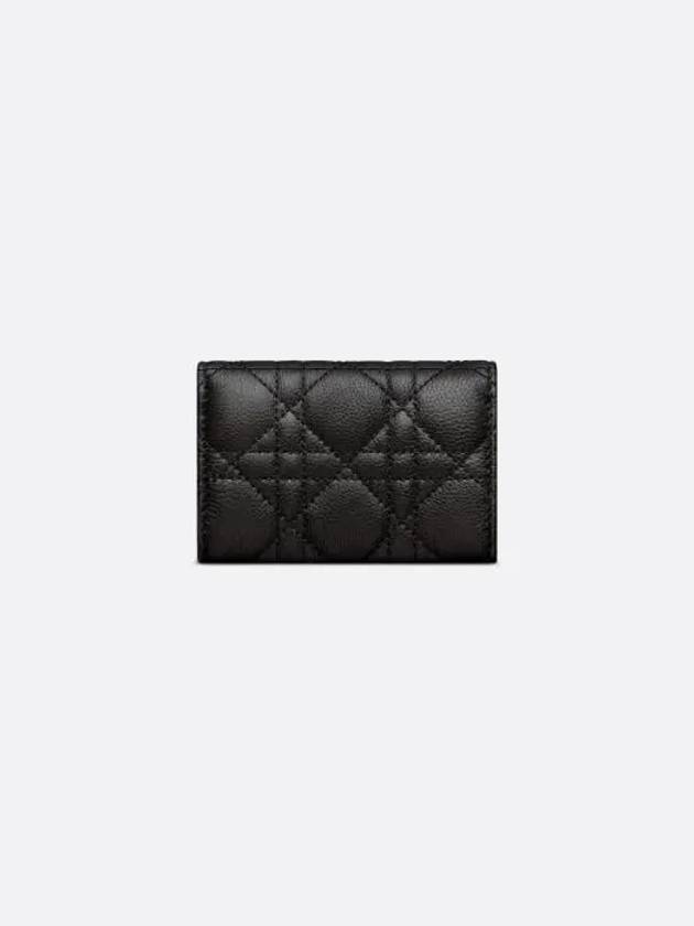 Caro XS Supple Cannage Calfskin Card Wallet Black - DIOR - BALAAN 5