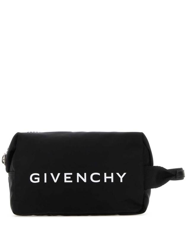 Logo Print Zipped Pouch Bag Black - GIVENCHY - BALAAN 1