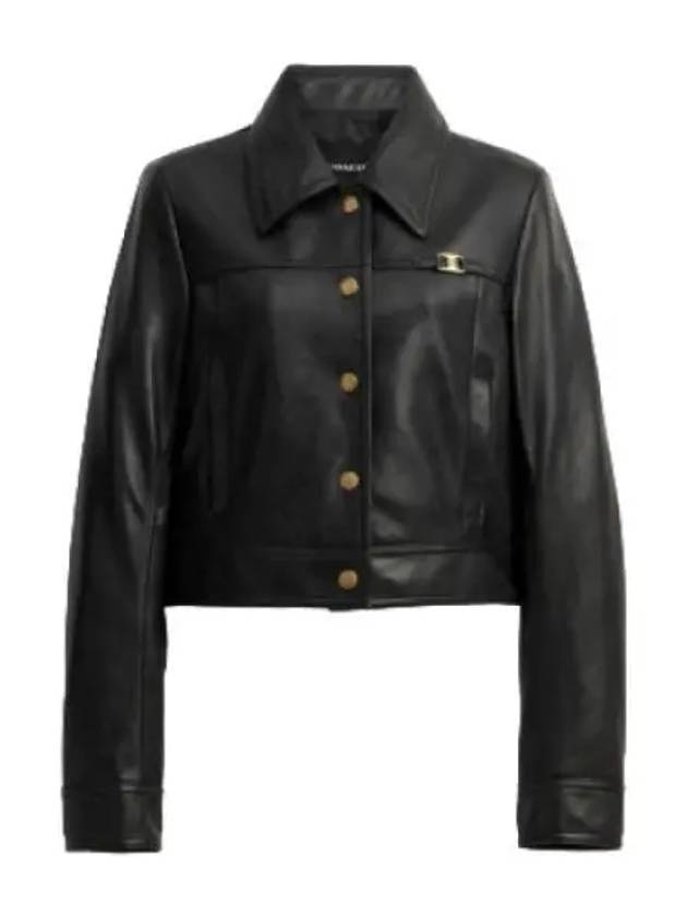 Snap Front Shrunken Jacket Rider Leather - COACH - BALAAN 1