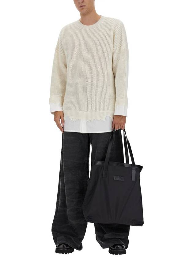 Layered Distressed Crochet Knit Top Butter - MAISON MARGIELA - BALAAN 3