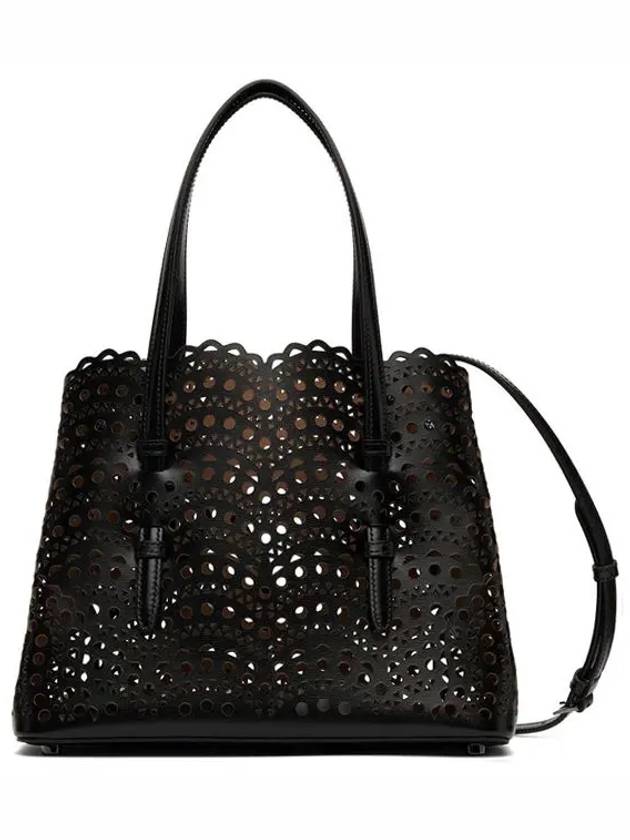 Mina 25 Wave Lux Calfskin Tote Bag Black - ALAIA - BALAAN 2