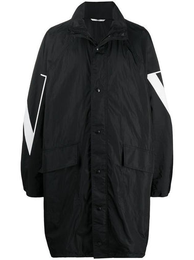 VLTN Big Logo Poly Trench Coat Black - VALENTINO - BALAAN 1