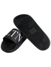 Rubber Rockstud Slippers Black - VALENTINO - BALAAN 4