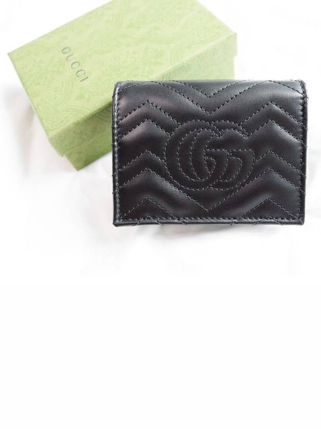 GG Marmont Matelasse Flap Card Wallet Black - GUCCI - BALAAN 3