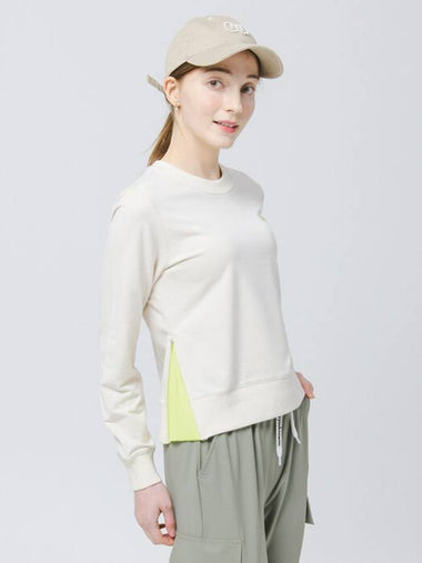 Side Zipper Color Scheme Beige Sweatshirt DO3222SW22-1 - DOYOUKNOWMC GOLF WEAR - BALAAN 1